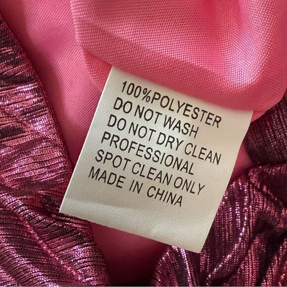 Mac Duggal Rose High Neck Pleated Tiered Ruffle Metallic Gown Women’s Sz 10 - Picture 8 of 9